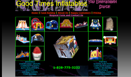 Secure login / membership area, Data retrieval, Event booking sign-up form, Display area of all inflatables